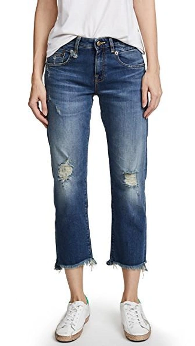Shop R13 Straight Boy Jeans In Baylis With Rips