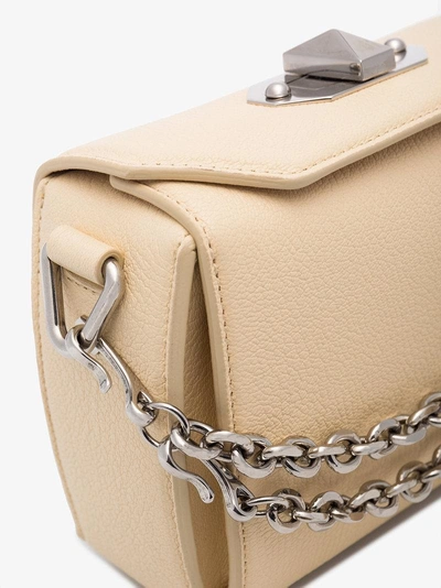 Shop Alexander Mcqueen Yellow Mini Leather Box Bag In Yellow&orange