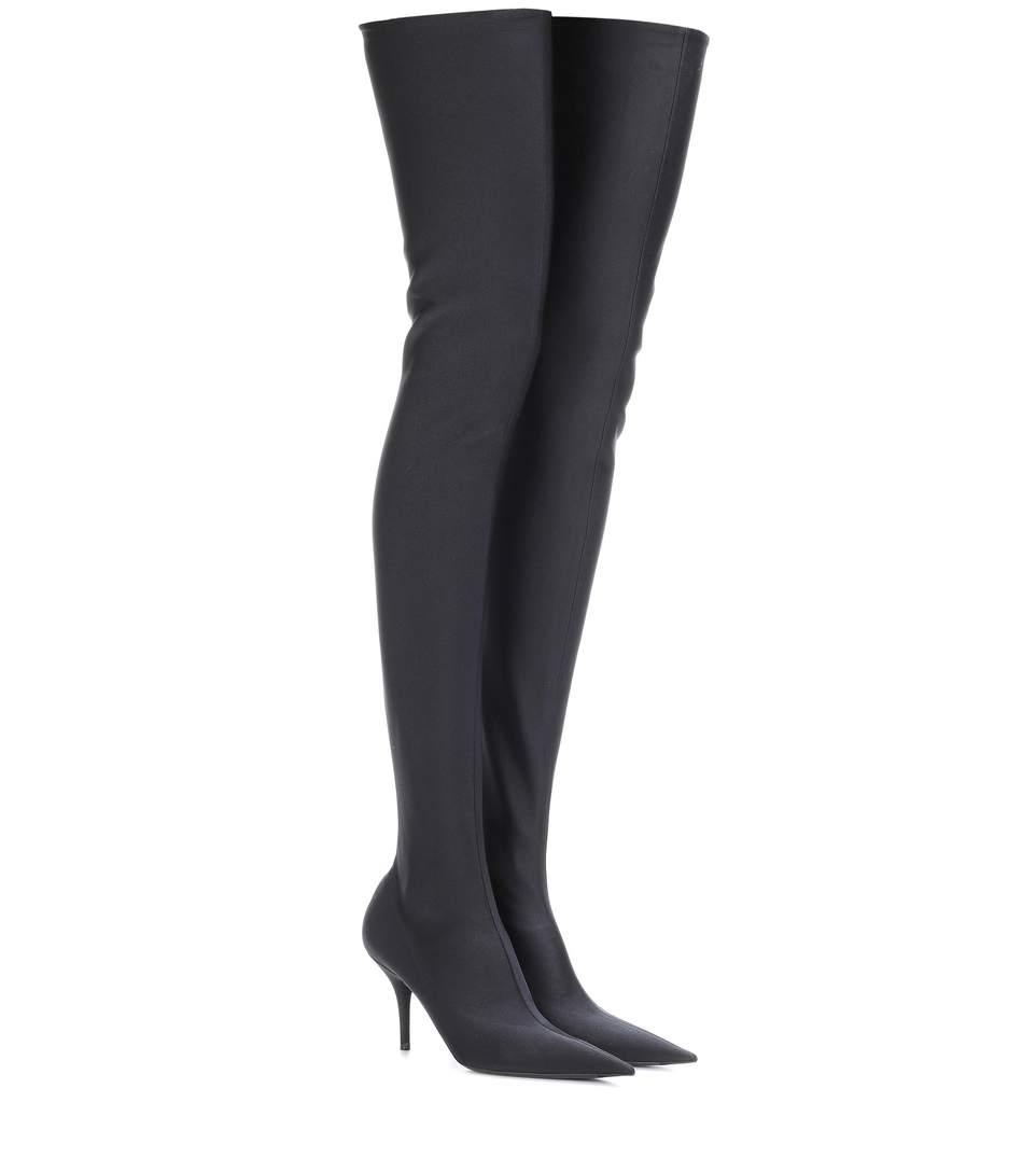balenciaga spandex thigh high boots