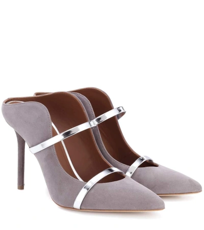 Shop Malone Souliers Maureen Suede Mules In Grey