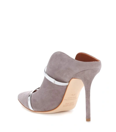 Shop Malone Souliers Maureen Suede Mules In Grey