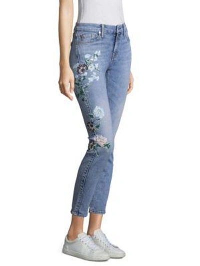 Shop 7 For All Mankind Painted Floral Jeans In Radiant White