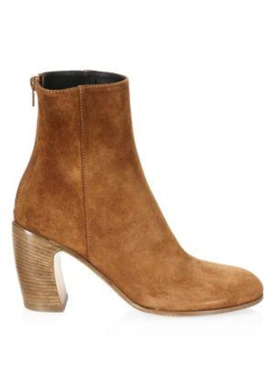 Shop Ann Demeulemeester Curve Heel Leather Booties In Wood