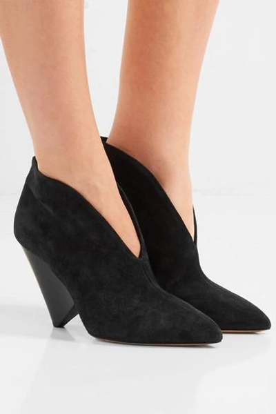 Shop Isabel Marant Adenn Suede Ankle Boots In Black