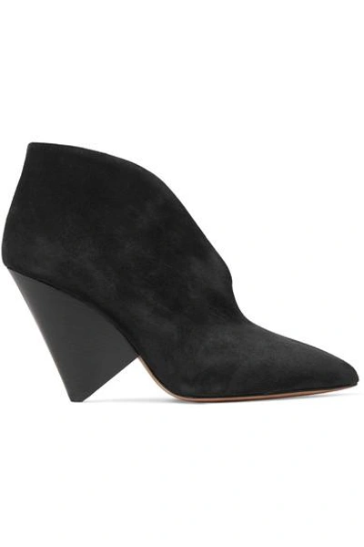 Shop Isabel Marant Adenn Suede Ankle Boots In Black