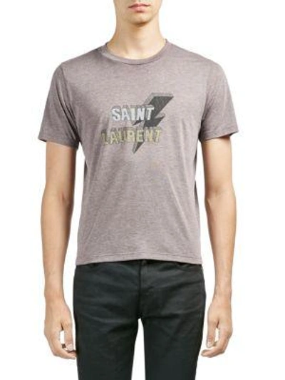 Shop Saint Laurent Lightning Logo Tee In Black White