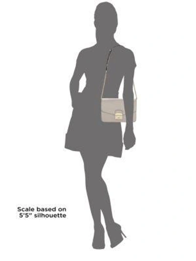 Shop Saks Fifth Avenue Polished Leather Shoulder Bag In Vaniglia