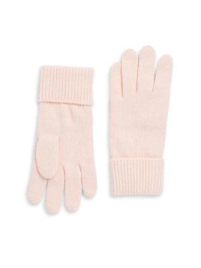 Shop Portolano Folded Cuffs Cashmere Gloves In Blush Pink