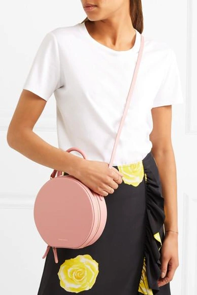 Shop Mansur Gavriel Circle Leather Shoulder Bag In Blush