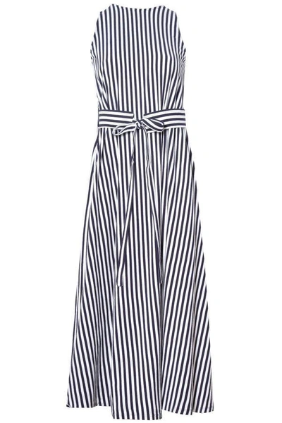 Shop Mds Stripes Kelly A Line Dress In Navy