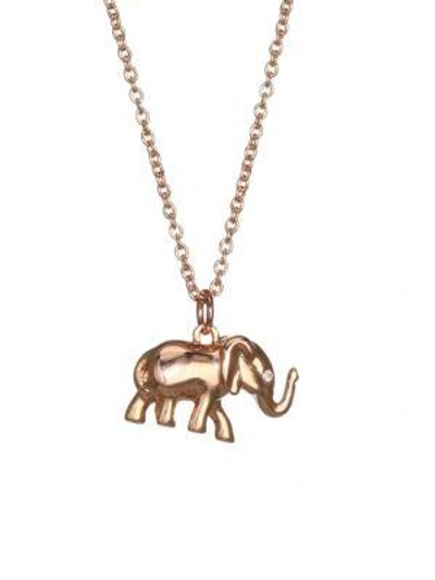 Shop Kate Spade Things We Love Elephant Pendant Necklace In Rose Gold