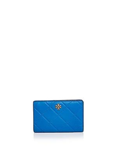 Shop Tory Burch Georgia Slim Medium Leather Wallet In Galleria Blue/gold
