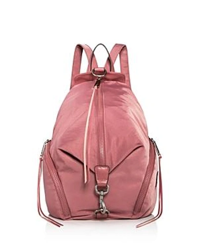 Shop Rebecca Minkoff Julian Nylon Backpack In Smoky Pink/silver