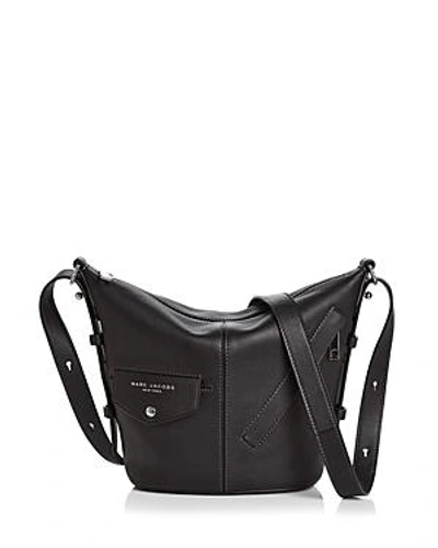 Shop Marc Jacobs The Mini Sling Leather Crossbody In Black/silver