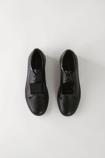 Shop Acne Studios 纳帕皮革运动鞋 黑色 In Black