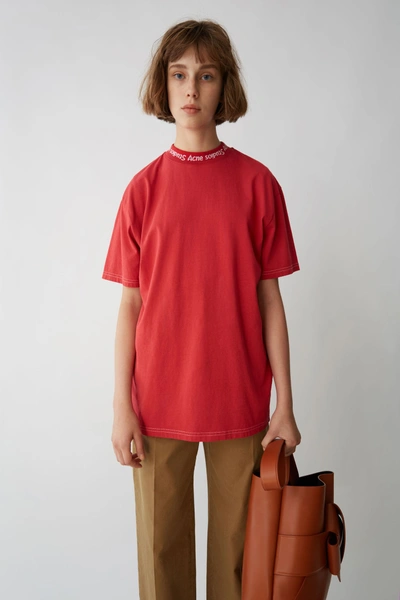 Shop Acne Studios Oversized T-shirt Ruby Red