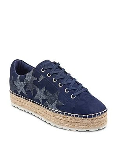 Shop Marc Fisher Ltd Women's Maevel Suede Platform Espadrille Sneakers In Dark Blue