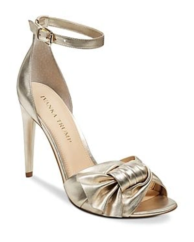 Shop Ivanka Trump Women's Haddey Metallic Leather High-heel Sandals In Gold