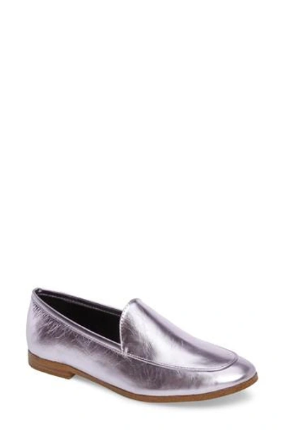 Shop Rebecca Minkoff Dylan Metallic Loafer In Pale Lilac Metallic Leather