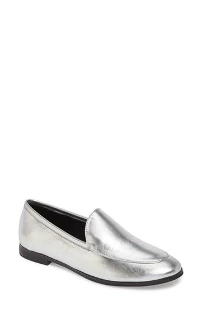 Shop Rebecca Minkoff Dylan Metallic Loafer In Silver Leather