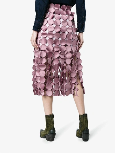 Shop Loewe Dot Cut Out Skirt In Pink & Purple