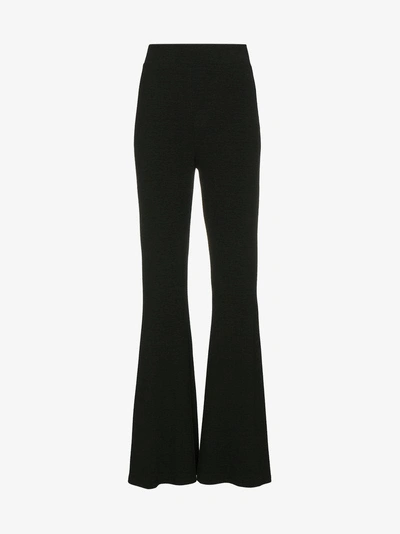 Shop Beaufille High Waisted Flared Trousers In Black