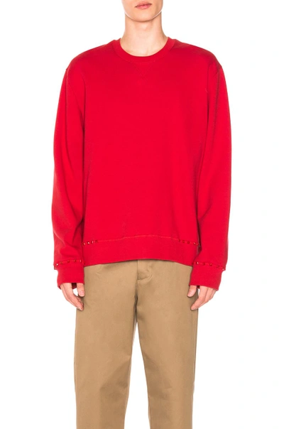 Shop Valentino Studded Sweatshirt In Ted In Red