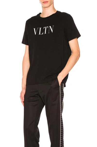 Shop Valentino Logo Tee In Black