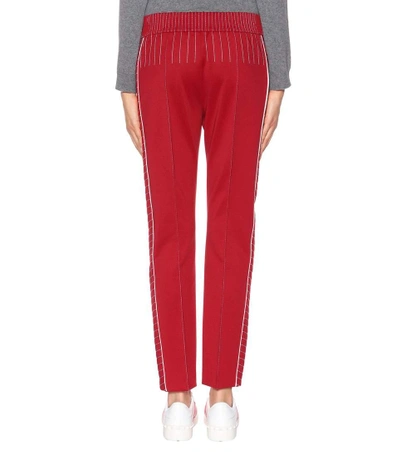 Shop Valentino Techno Jersey Trackpants In Red