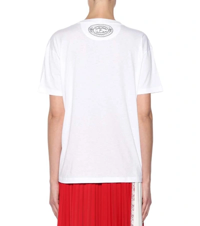 Shop Valentino Printed Cotton T-shirt In White