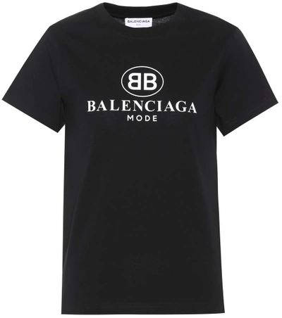 Shop Balenciaga Printed Cotton T-shirt In Eoir