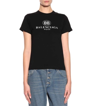 Shop Balenciaga Printed Cotton T-shirt In Eoir