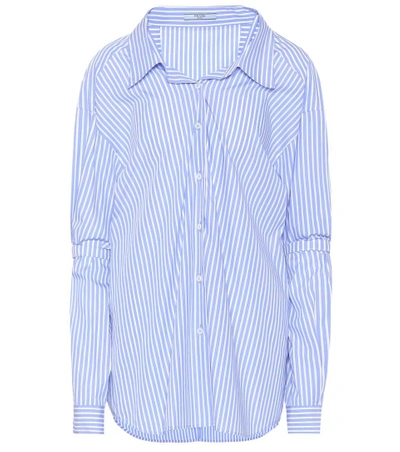 Shop Prada Striped Cotton Shirt