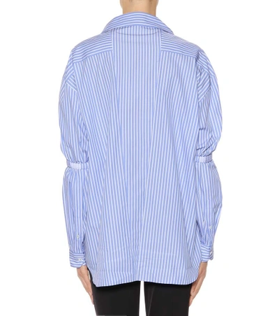 Shop Prada Striped Cotton Shirt