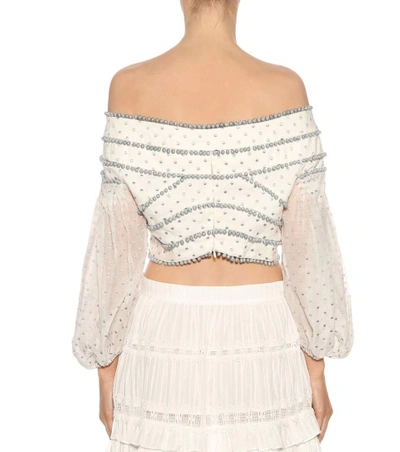 Shop Zimmermann Painted Heart Contour Off-the-shoulder Top