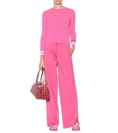 Shop Valentino Ribbed Sweater In Pink