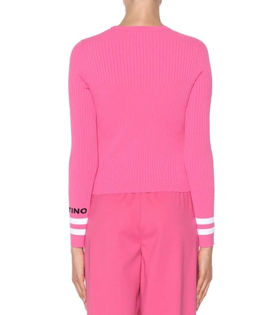 Shop Valentino Ribbed Sweater In Pink
