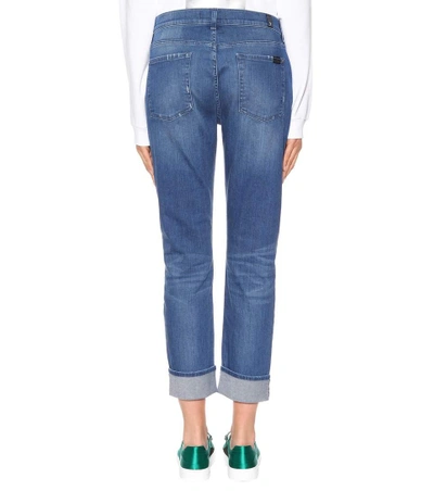 Shop 7 For All Mankind Relaxed Mid-rise Skinny Jeans In Blue