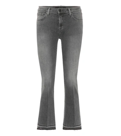 Shop J Brand Selena Mid-rise Cropped Jeans In Grey