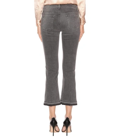 Shop J Brand Selena Mid-rise Cropped Jeans In Grey