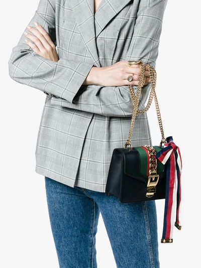 Shop Gucci Sylvie Mini Chain Bag In Blue