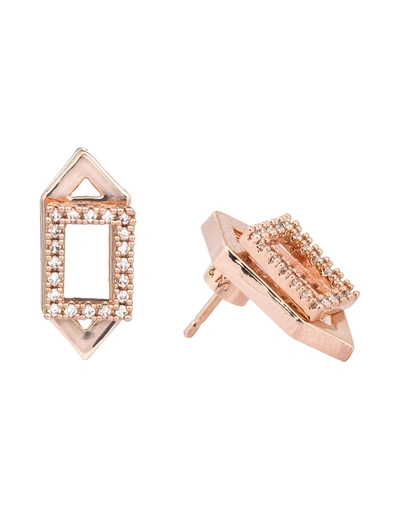 Shop Astrid & Miyu Earrings In Copper