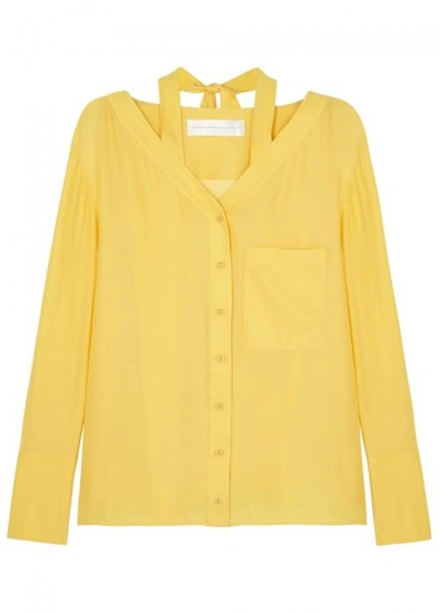 Shop Victoria Victoria Beckham Yellow Silk Shirt