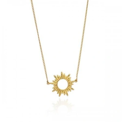 Shop Rachel Jackson London Electric Goddess Mini Sun Necklace In 22 Gold Plated