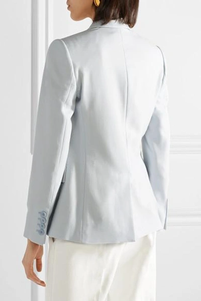 Shop Stella Mccartney Ingrid Wool-piqué Blazer In Sky Blue