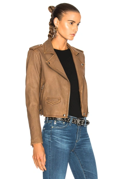 Shop Iro Ashville Leather Jacket In Brown