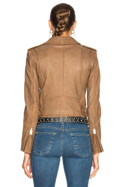 Shop Iro Ashville Leather Jacket In Brown