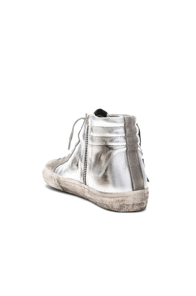 Shop Golden Goose Slide Sneakers In Metallic Silver