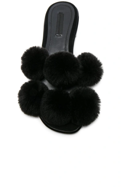 Shop Alexander Wang Ava Rabbit Fur Sandals In Black