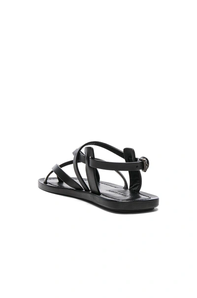 Shop Saint Laurent Leather Nu Pieds Strappy Sandals In Black